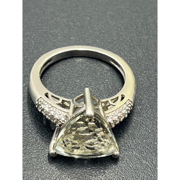 D'Joy Carat Genuine Green Amethyst White Topaz 925 Sterling Silver Ring Size 7 - Picture 11 of 11